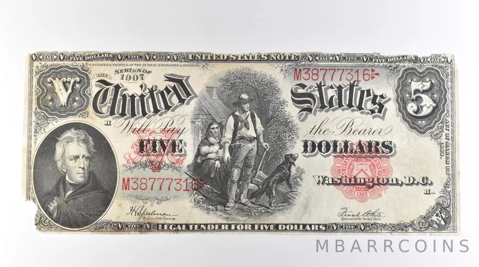 1907 $5 Legal Tender Large Note Red Seal *3111