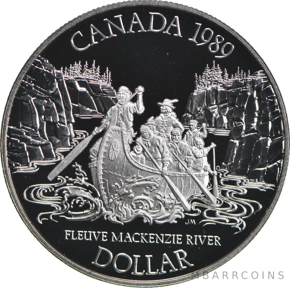 1989 Canada 50% Silver Canadian Silver Dollar - MacKenzie River