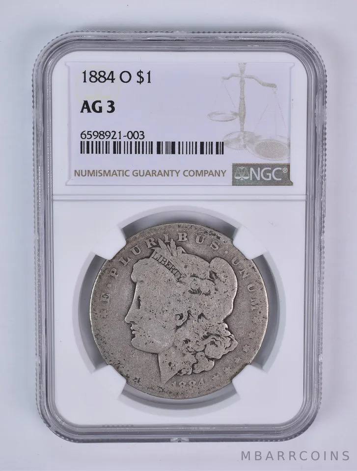 1884-O Morgan Silver Dollar AG3 NGC Lowball