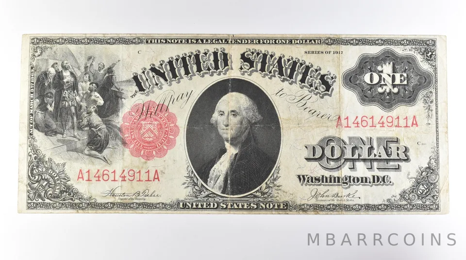 1917 $1 Legal Tender Large Note Red Seal FR#36 *0609