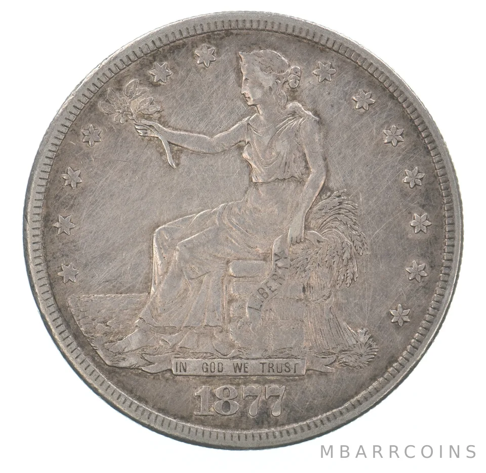1877-S Seated Liberty Trade Dollar Beautiful Tone *9564