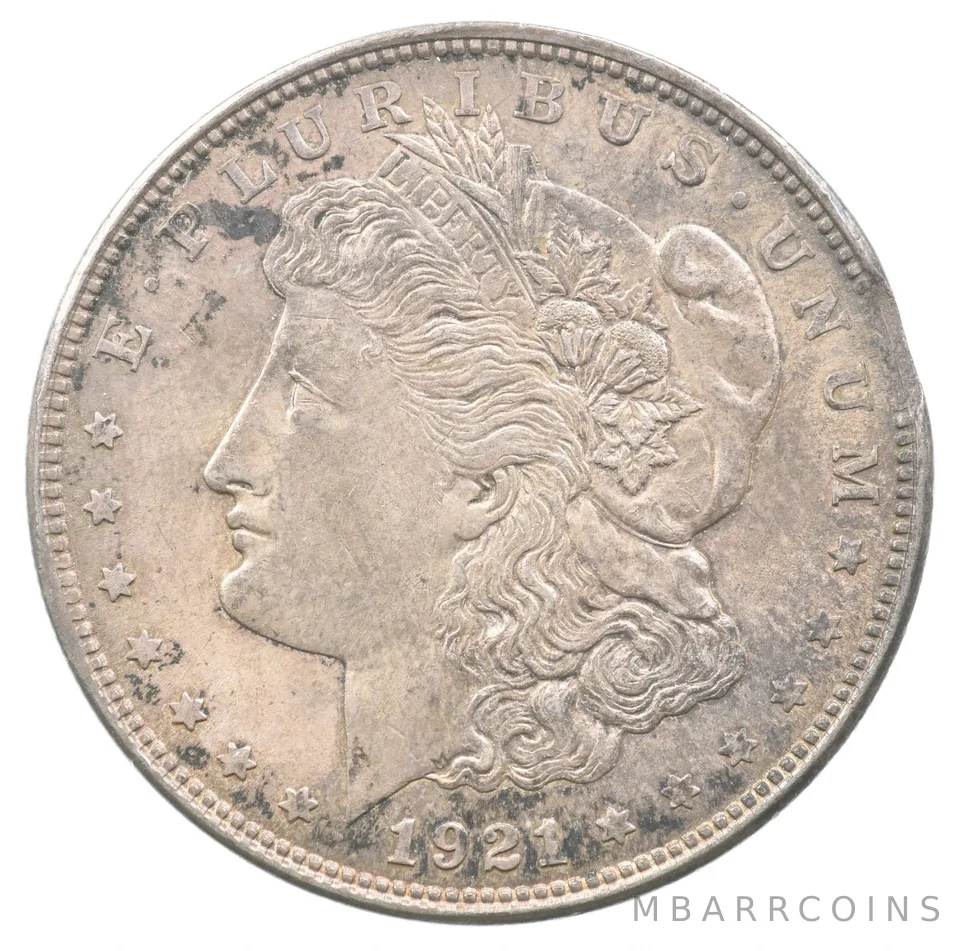 1921 Morgan Silver Dollar Clipped Planchet ERROR *6690