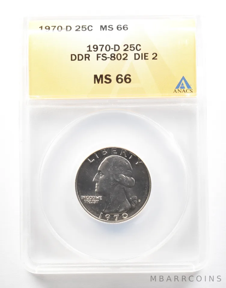 1970-D Washington Quarter DDR FS-802 Die 2 MS66 ANACS *2112