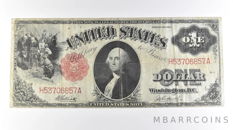 1917 $1 Legal Tender Large Note Red Seal FR#37 *0594