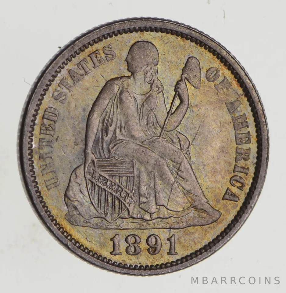1891 Seated Liberty Silver Dime *7167