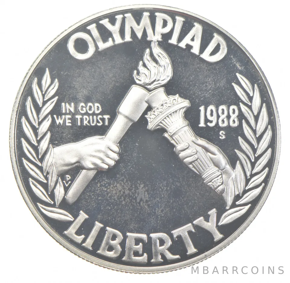 1988-S Proof Olympic Commemorative Silver Dollar $1
