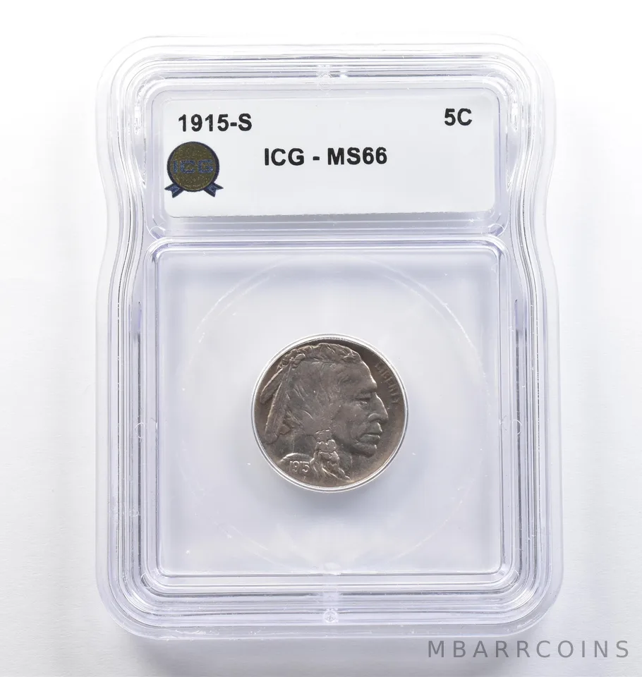 1915-S Indian Head Buffalo Nickel MS66 ICG *6924