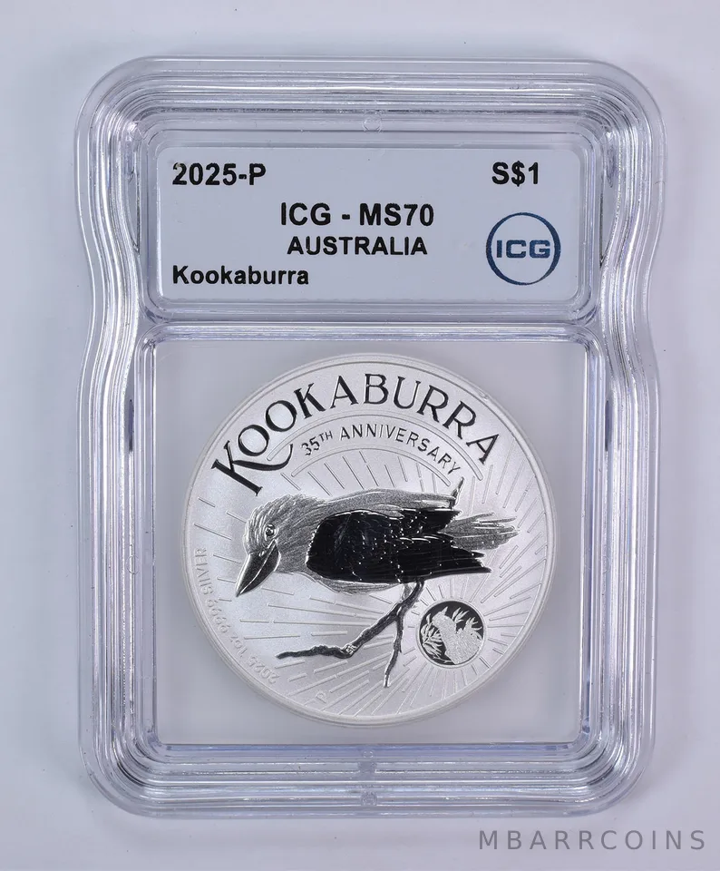 2025 P Australia 1 Dollar Silver Kookaburra 1 Oz Silver MS70 ICG