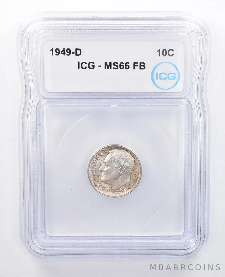 1949-D Roosevelt Dime MS66 FB ICG Beautiful Tone *7615
