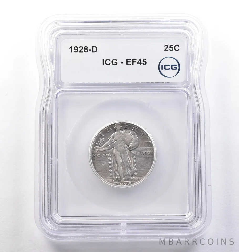 1928-D Standing Liberty Quarter EF45 ICG *3764