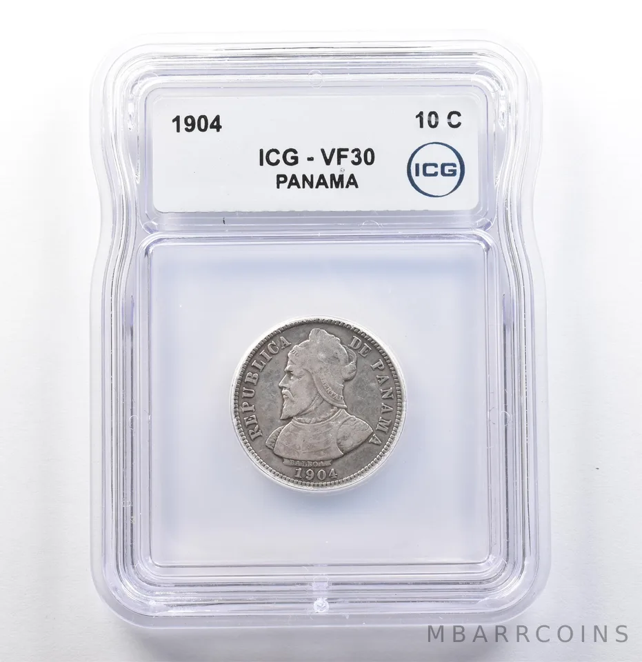 1904 Panama 10 Centesimos VF30 ICG a9876