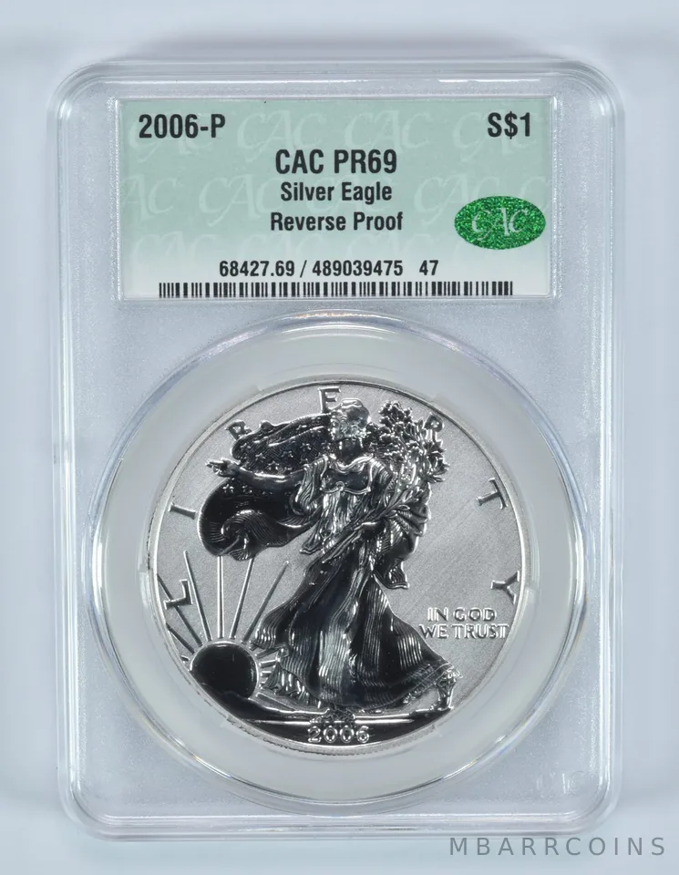 2006-P American Silver Eagle Reverse PR69 CAC CACg