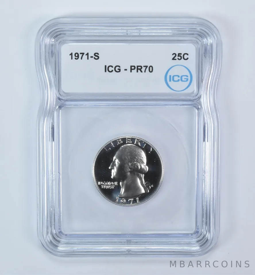 1971-S Washington Quarter PR70 ICG