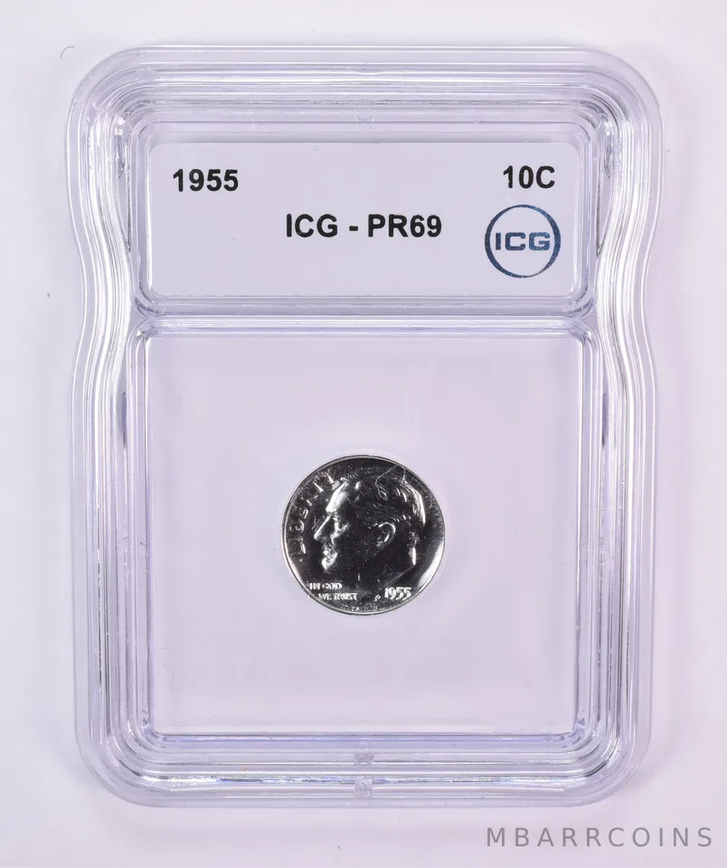 1955 Roosevelt Dime PR69 ICG