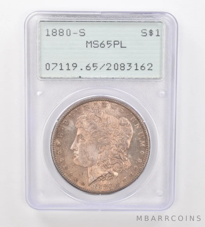 1880-S Morgan Silver Dollar MS65 PL PCGS Rattler Beautiful Tone *9859