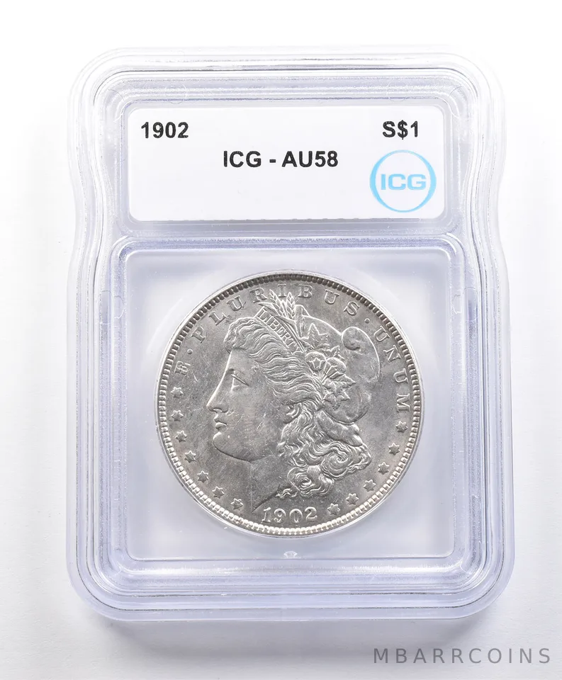 1902 Morgan Silver Dollar AU58 ICG *3287