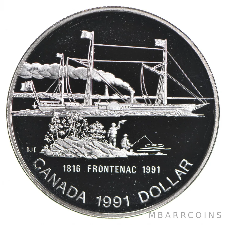 1991 Canada 50% Silver Canadian Silver Dollar - S.S. Frontenac