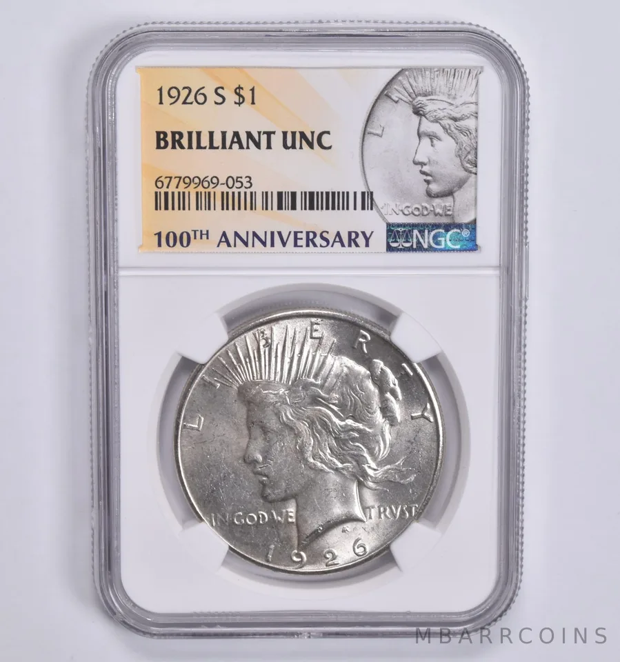 1926-S Peace Silver Dollar 100th Anniv Special 2021 Lbl MS Unc BU NGC
