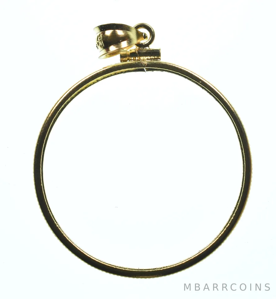 14K 32mm Gold Filled 1 Oz China Panda Coin Bezel Pendant Frame Edge *1444