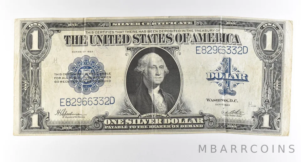 1923 $1 Silver Certificate Large Note Blue Seal *2981