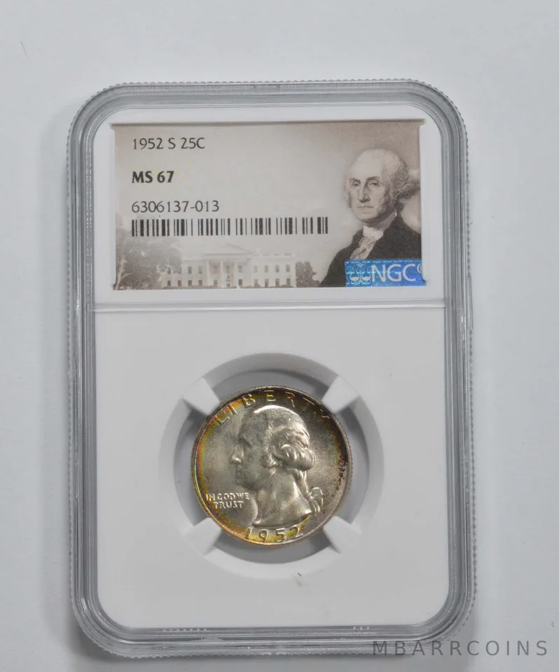 MS67 1952-S Washington Quarter - Graded NGC a6872
