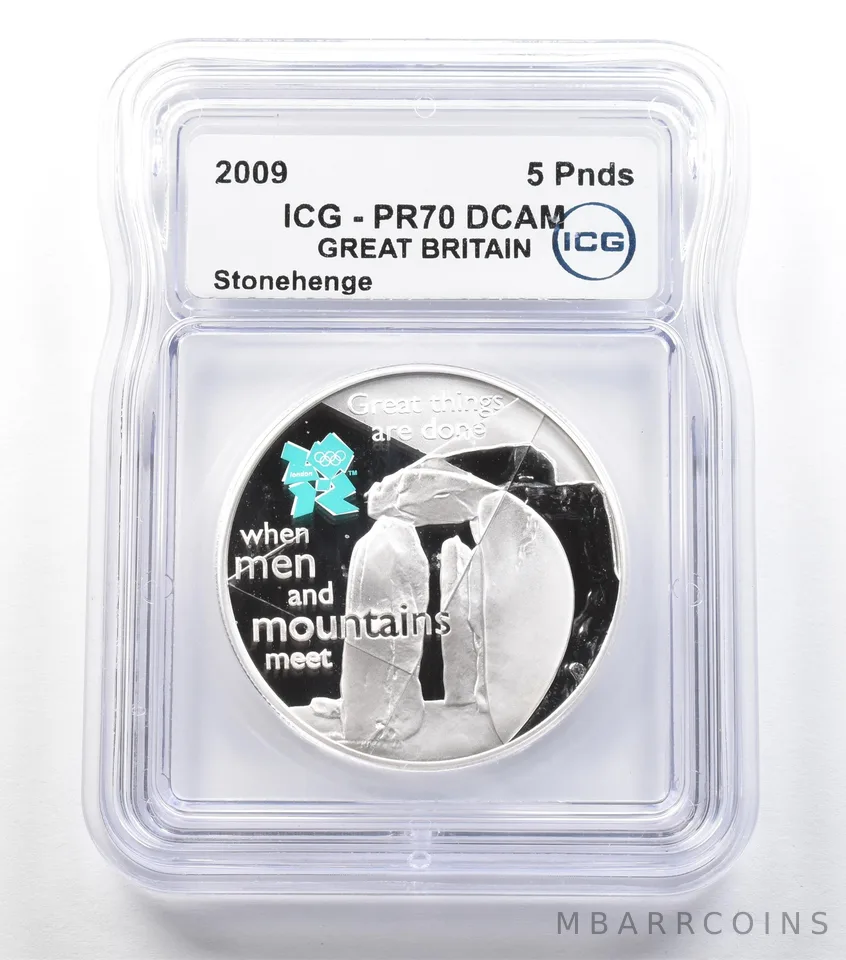 2009 Great Britain 5 Pounds Silver Stonehenge PR70 DCAM ICG *3675