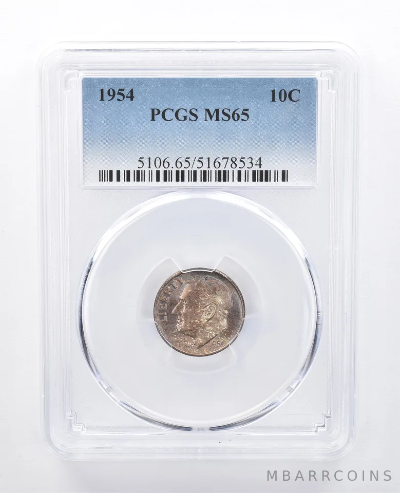 1954 Roosevelt Dime MS65 PCGS Beautiful Tone *8062