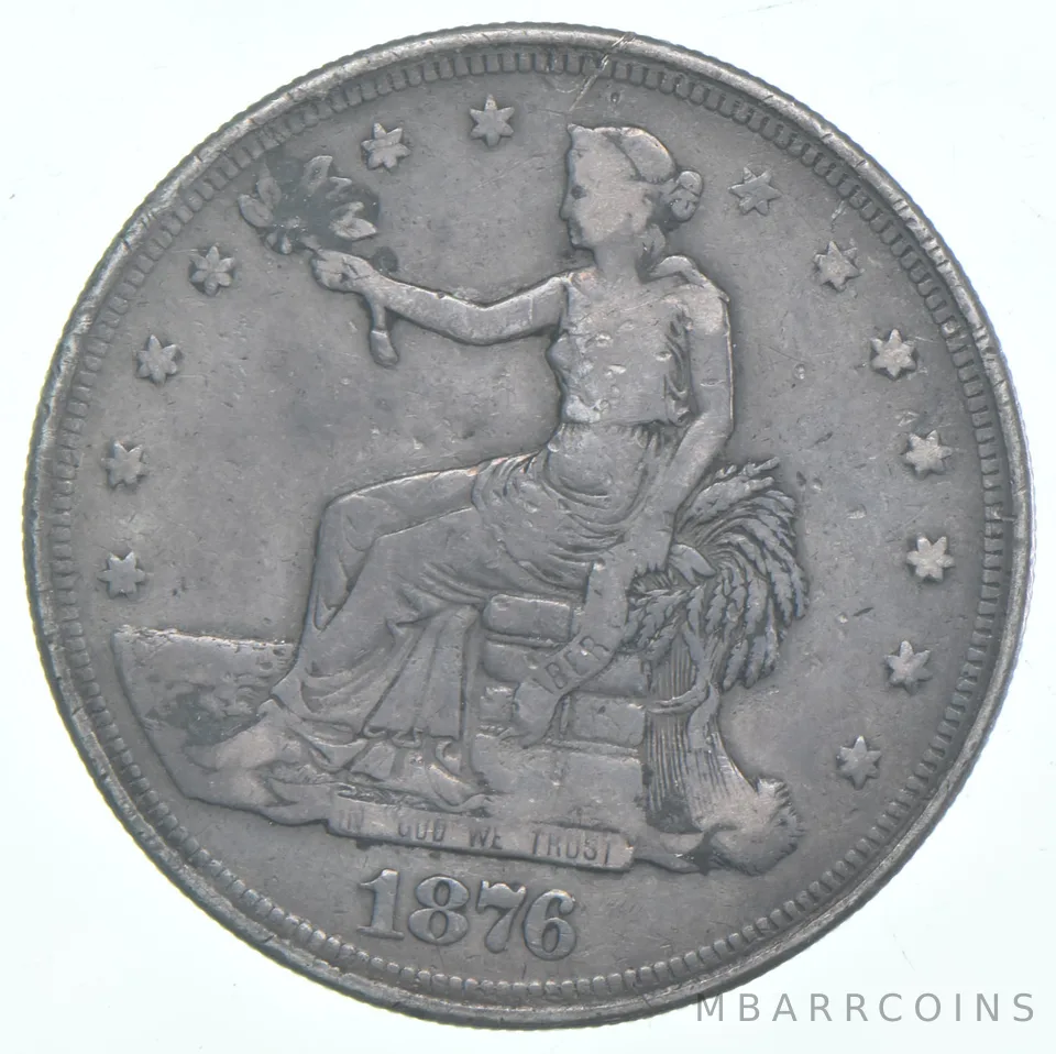 1876 Seated Liberty Trade Dollar Snuff Box - Open Hidden Compartment! *0465