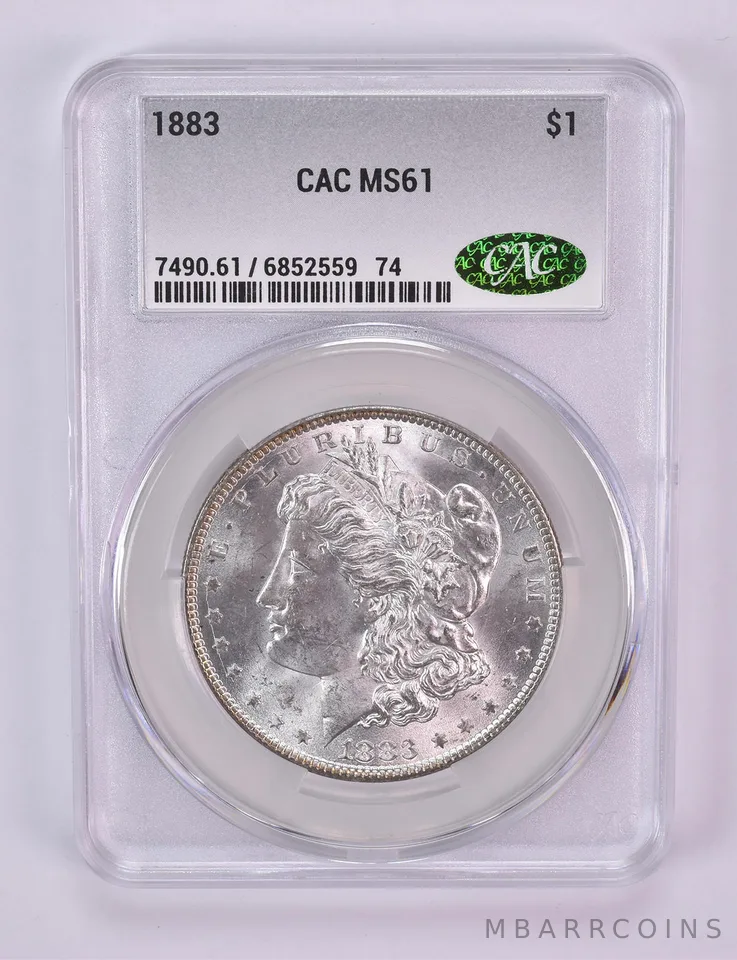 1883 Morgan Silver Dollar MS61 CAC CACg