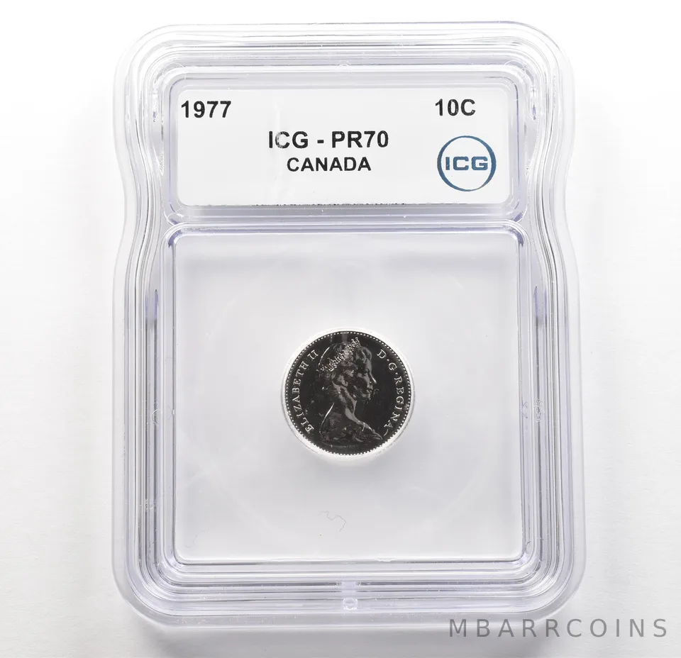 1977 Canada 10 Cents PR70 ICG a6215