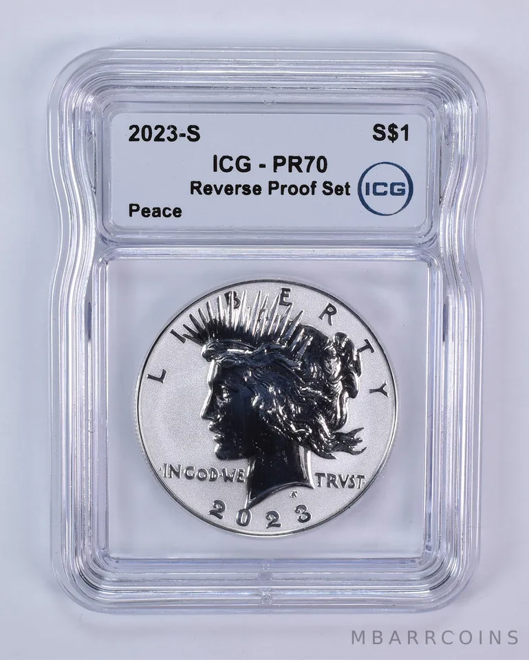 2023-S Peace Silver Dollar Reverse Proof Set Reverse PR70 ICG