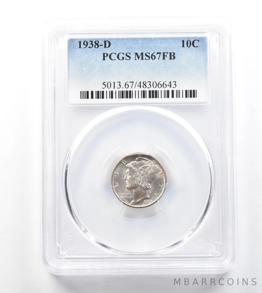 1938-D Mercury Dime MS67 FB PCGS a3321