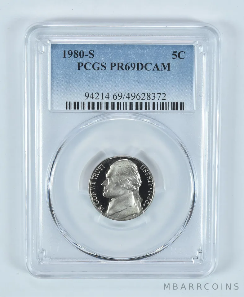 1980-S Jefferson Nickel PR69 DCAM PCGS Blue Label