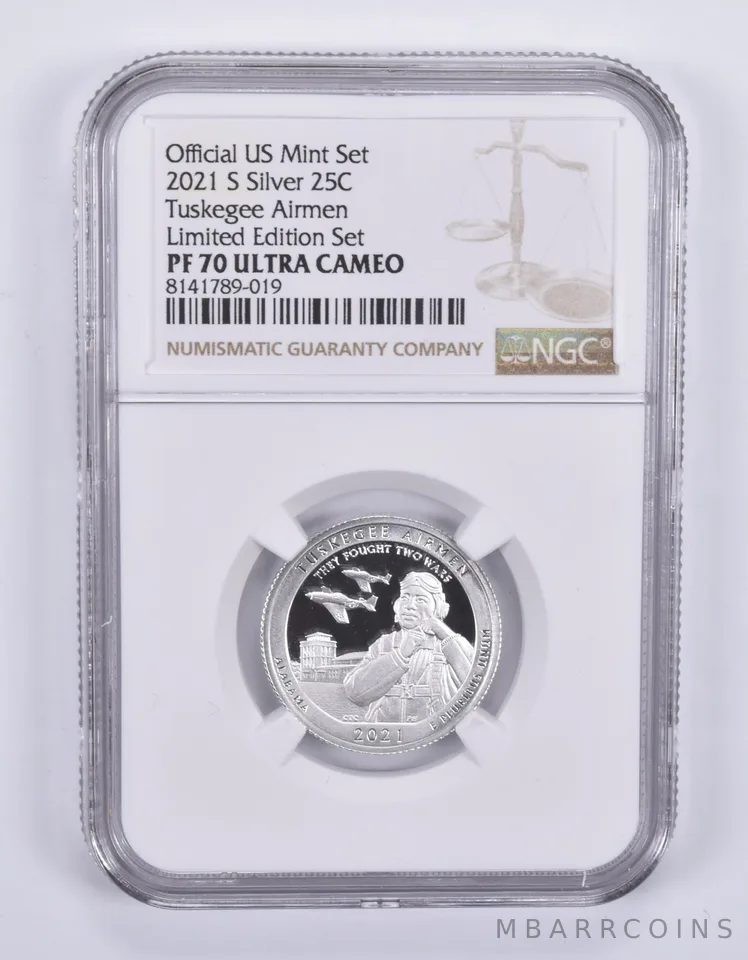 2021-S Washington Quarter Tuskegee Airmen Limited Edition Set PF70 NGC
