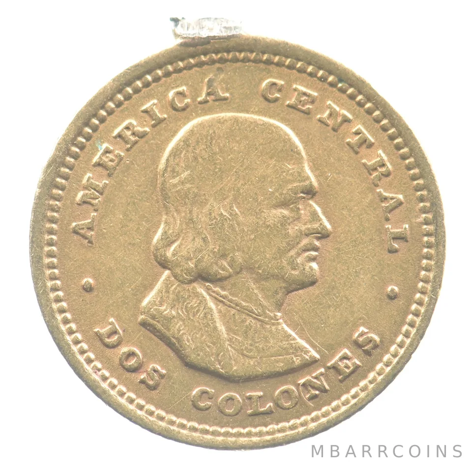 1900 Costa Rica 2 Colones Gold *4634