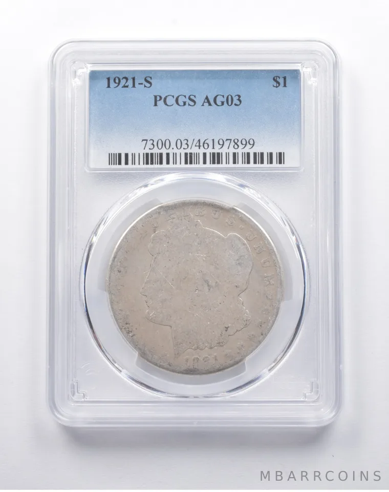 AG03 1921-S Morgan Silver Dollar PCGS a8143
