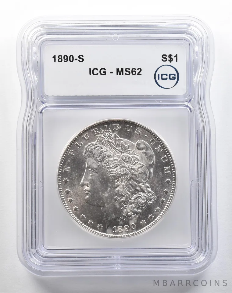 1890-S Morgan Silver Dollar MS62 ICG a3813