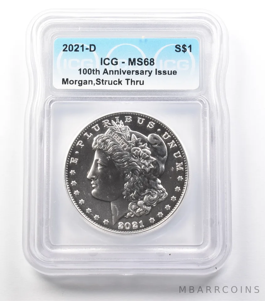 ERROR 2021-D Morgan Silver Dollar Struck Thru MS68 ICG *3655