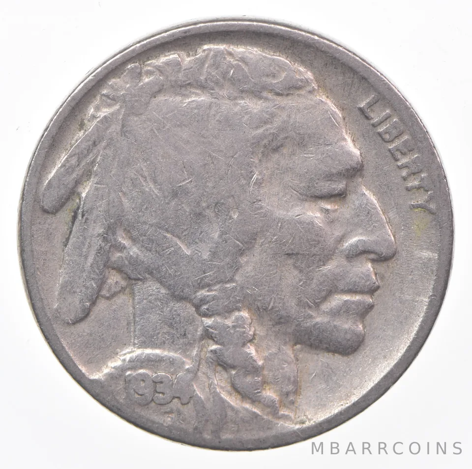 1934 (P) Indian Head Buffalo Nickel Average Circ