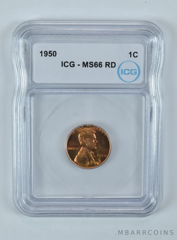 1950 Lincoln Wheat Cent MS66 RD ICG