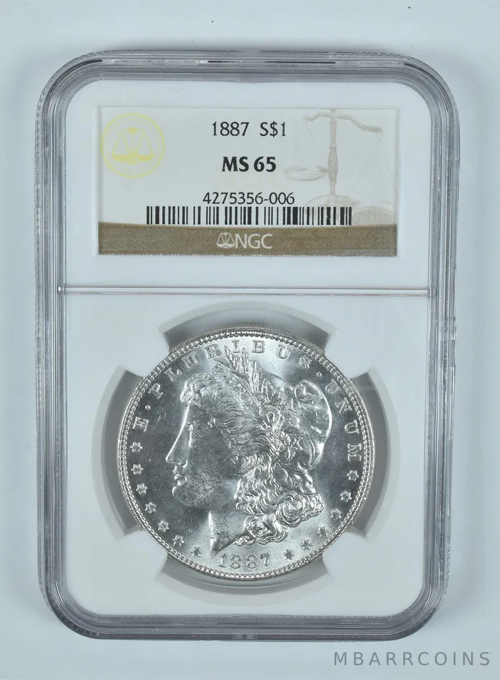 1887 Morgan Silver Dollar MS65 NGC Brown Label