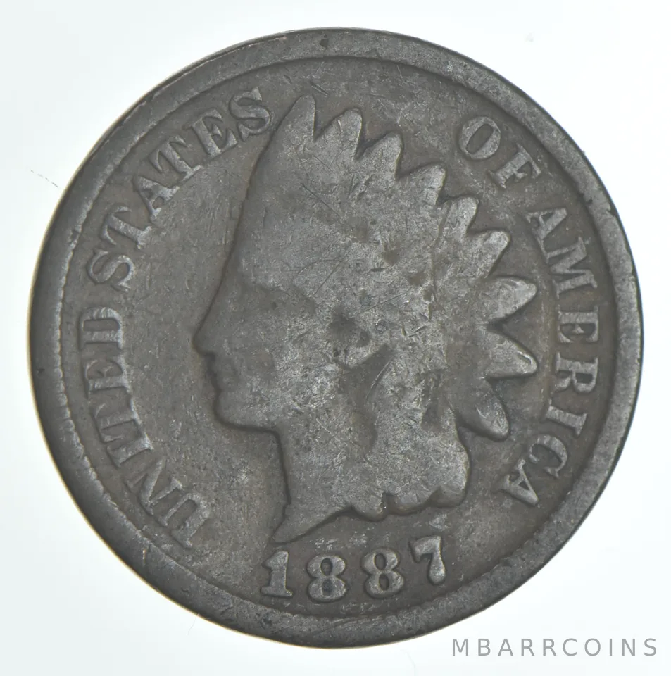 1887 Indian Head Cent AC Average Circ