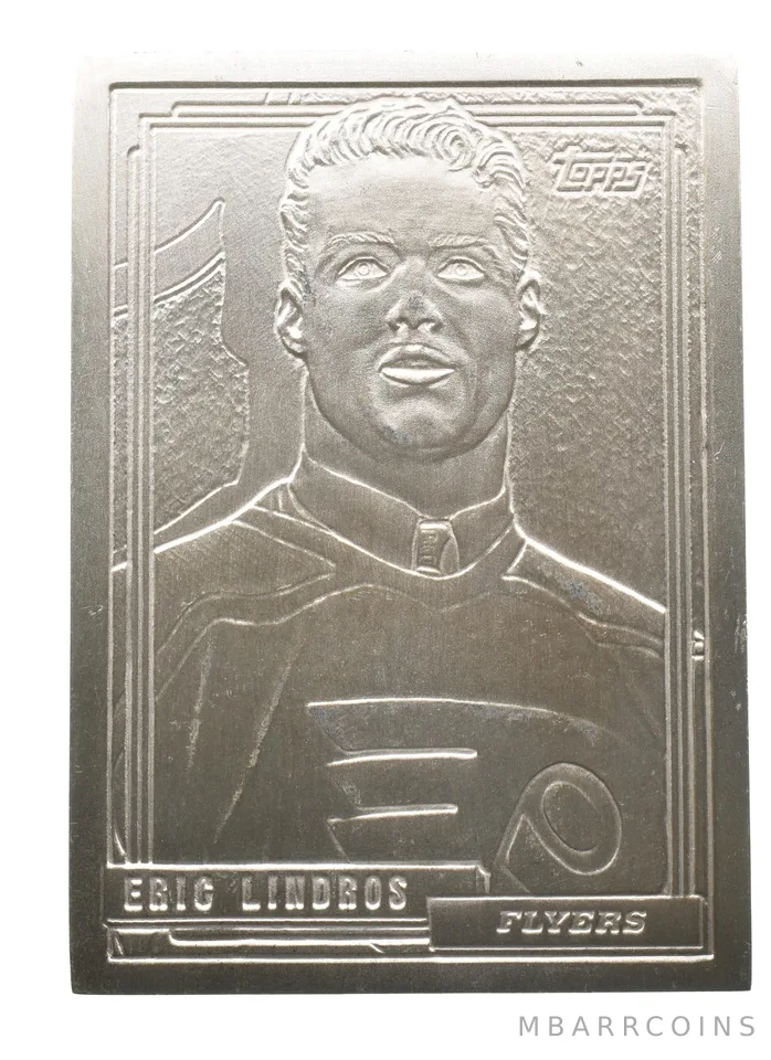 1992 Eric Lindros Flyers Silver Bar 4.25 Troy Oz Topps Cards *2426
