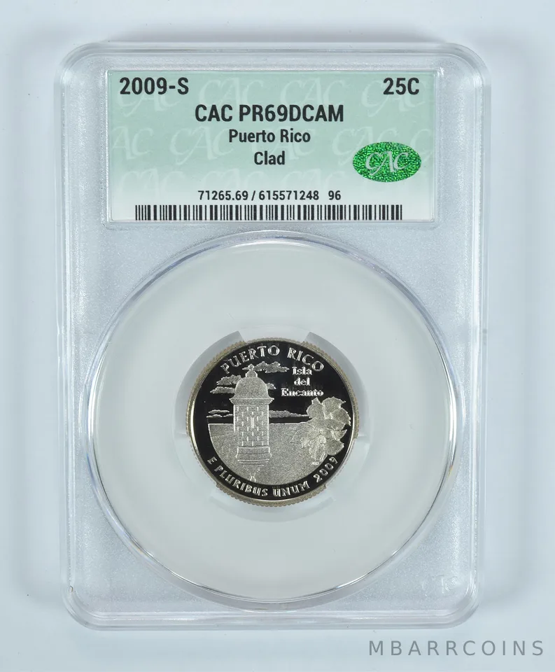 2009-S Washington State Quarter Puerto Rico CLAD PR69 DCAM CAC CACg