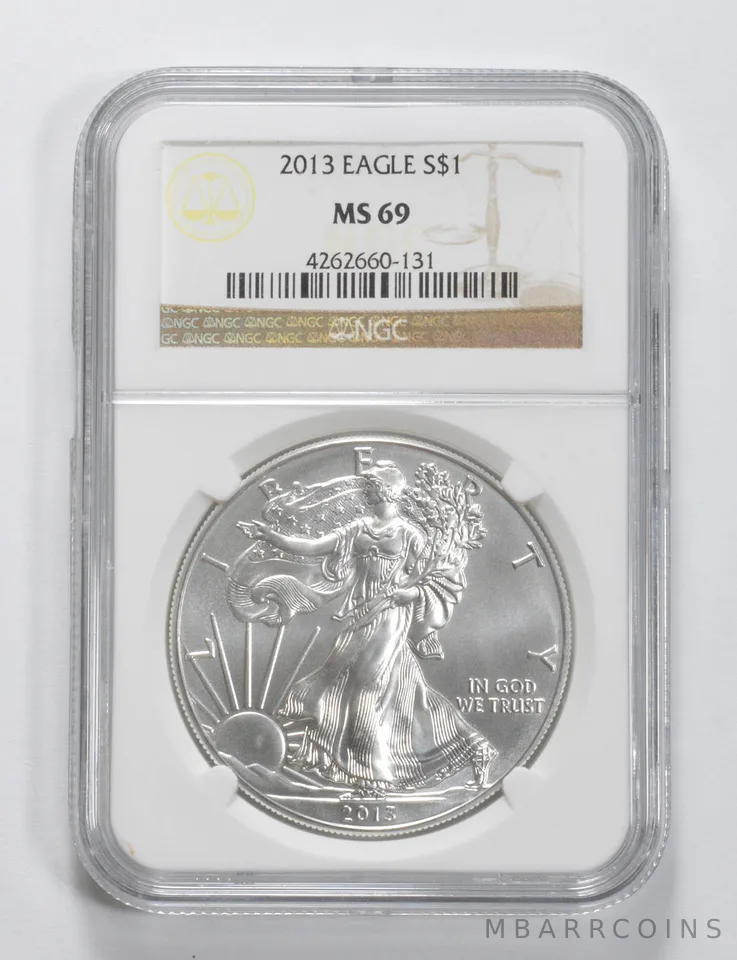 2013 American Silver Eagle MS69 NGC Brown Label