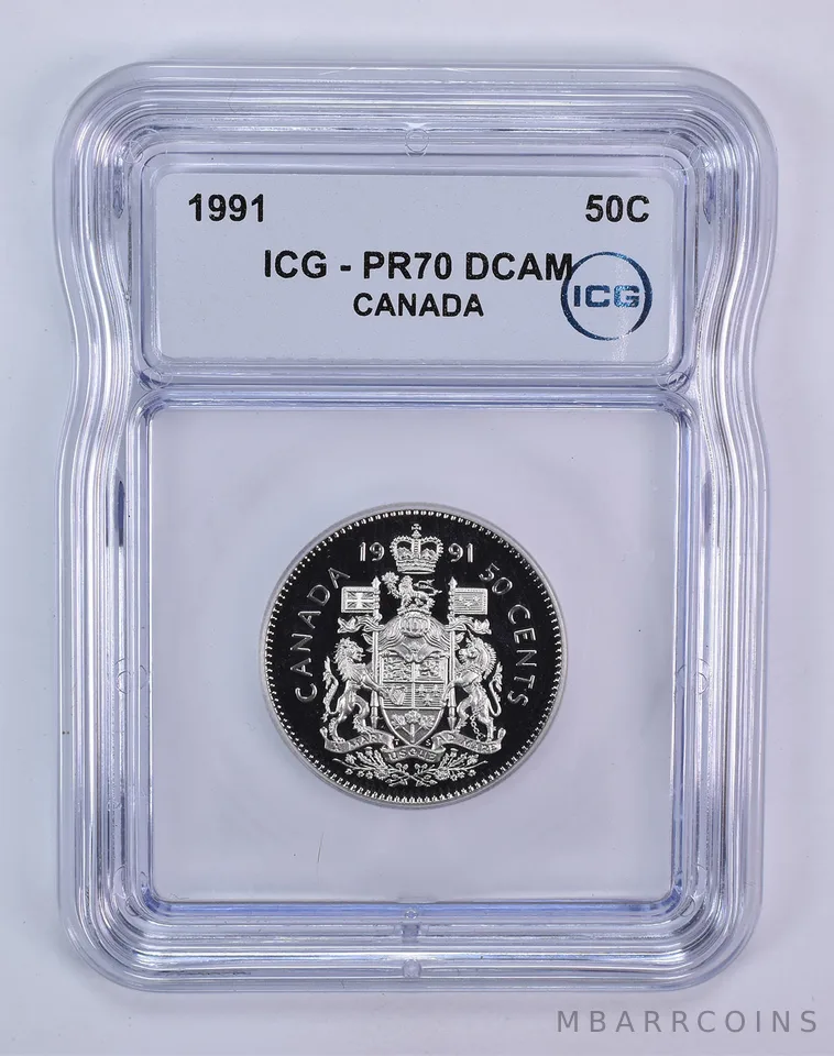 1991 Canada 50 Cents PR70 DCAM ICG