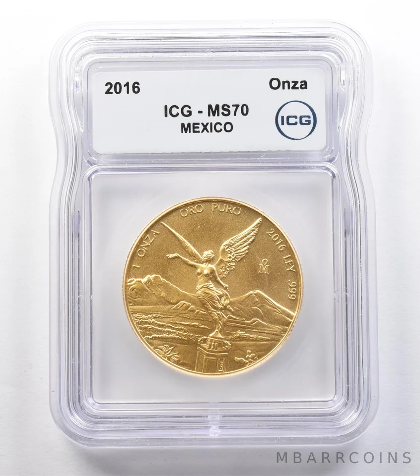 2016 Mo Mexico 1 Onza Gold Libertad MS70 ICG *2550