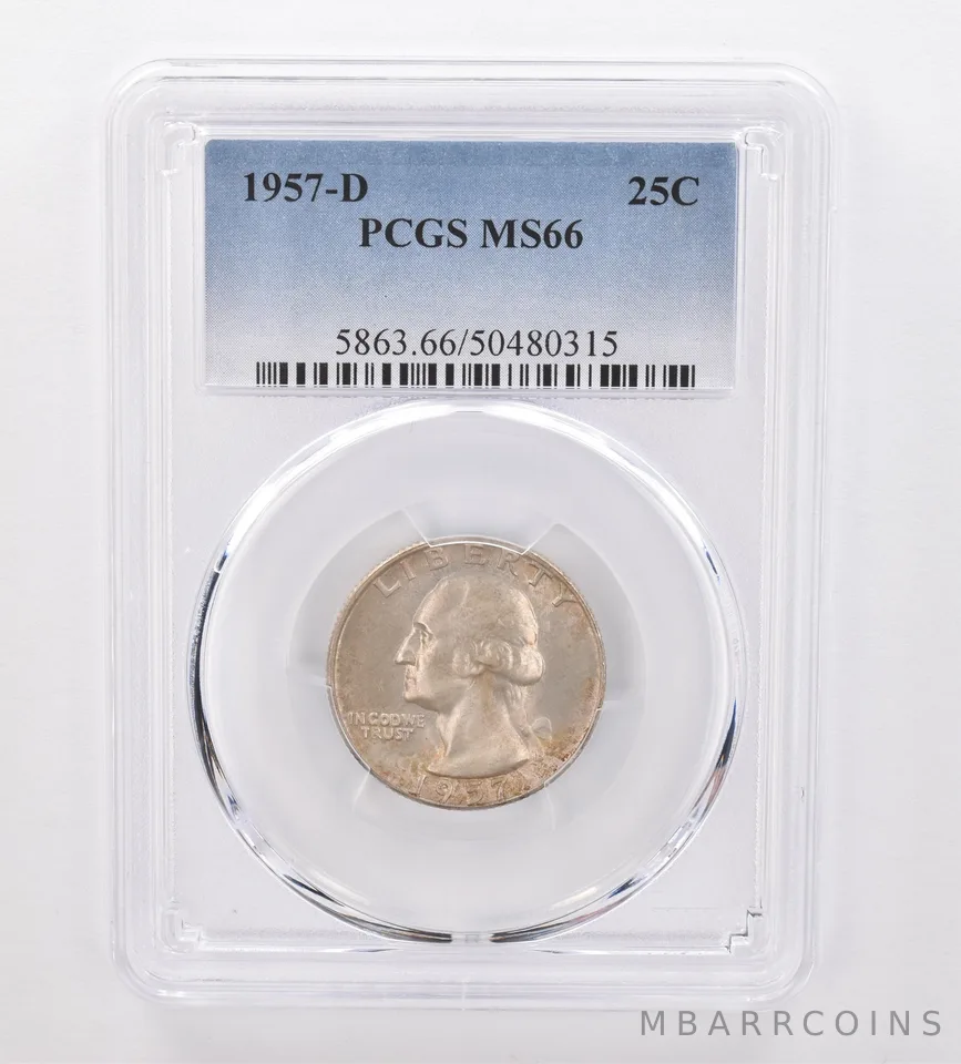 1957-D Washington Quarter MS66 PCGS Beautiful Tone *0075