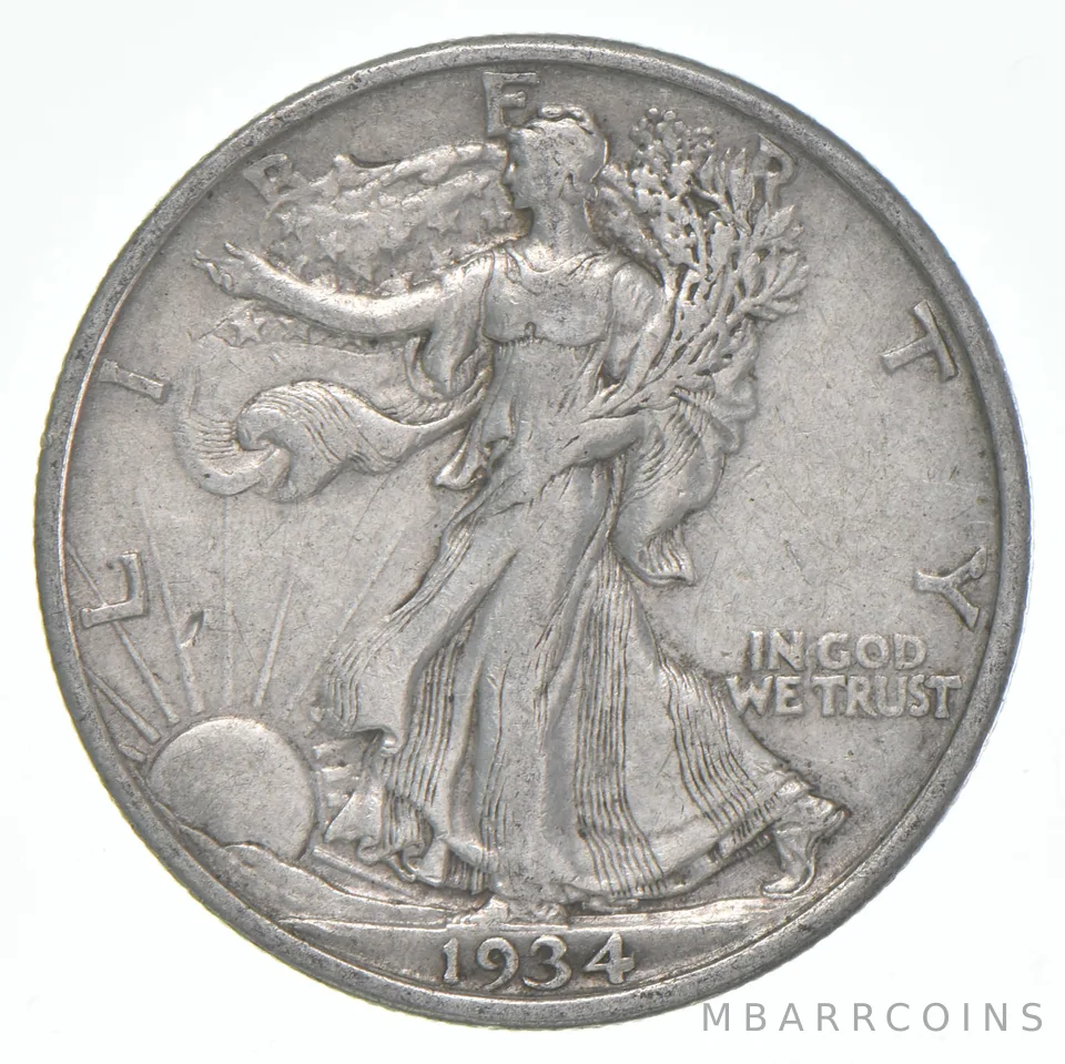 1934 XF Walking Liberty Half Dollar 90% Silver