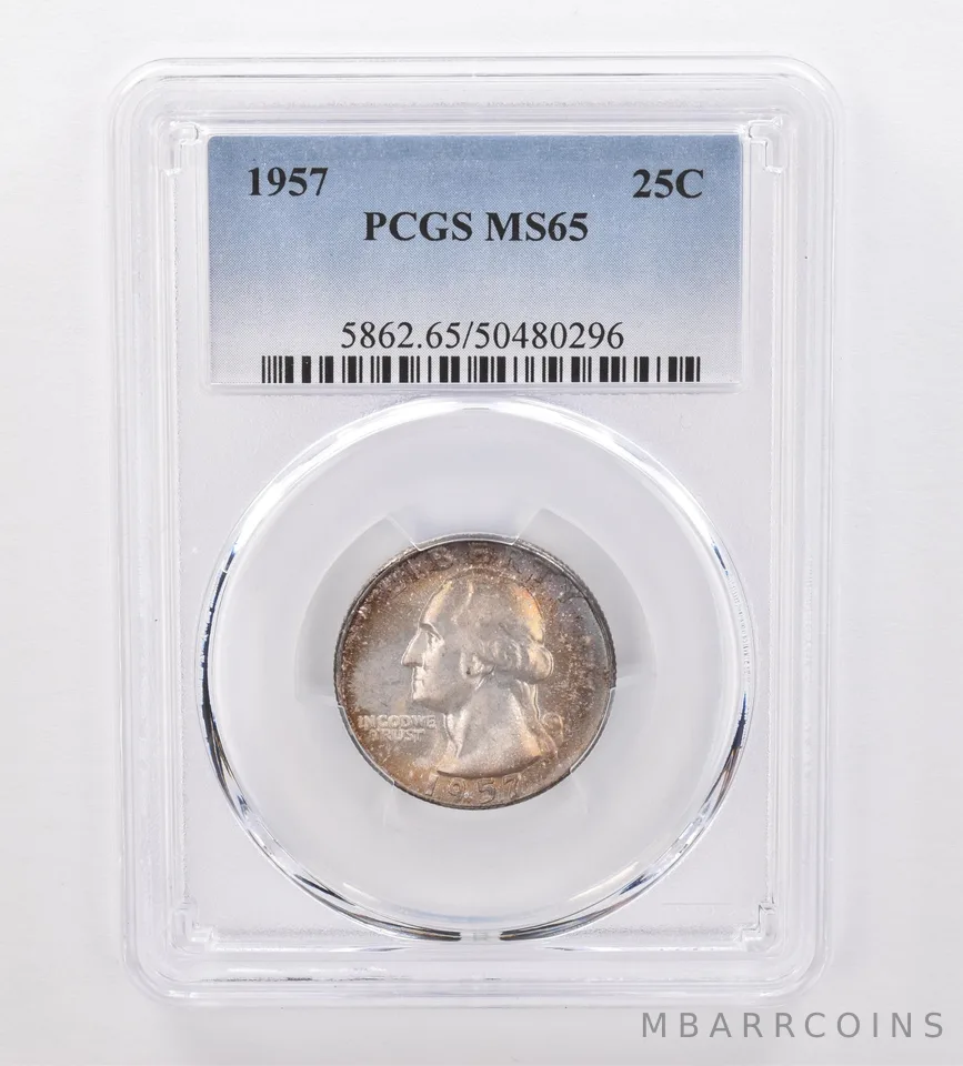 1957 Washington Quarter MS65 PCGS Beautiful Tone *0060